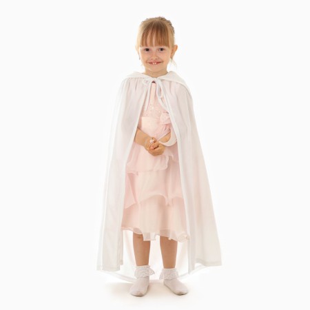 Carnival cloak for children, plush white, length 115 cm-1
