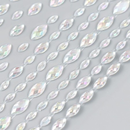 Stick plastic rhinestones "Leaves" 10.5x16 cm-2