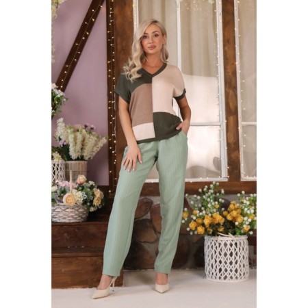 Female trousers, size 50, mint color-1