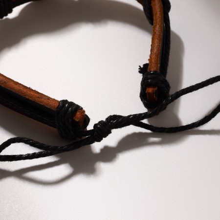 Bracelet "New Day" yin-yang, black-brown color, 6 cm-2