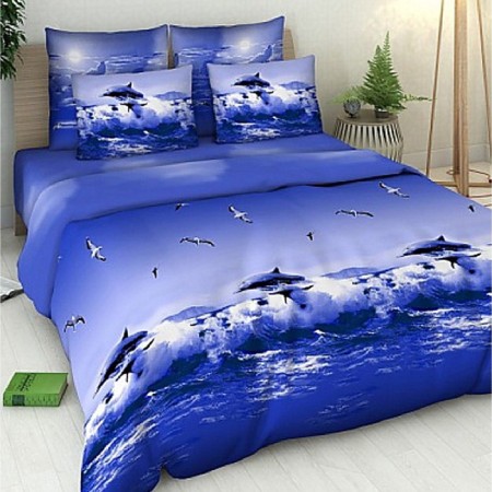 Bed linen 2SP Vasilisa Ocean 175x215cm, 200x216cm, 70x70cm 2pcs, 100% cotton
