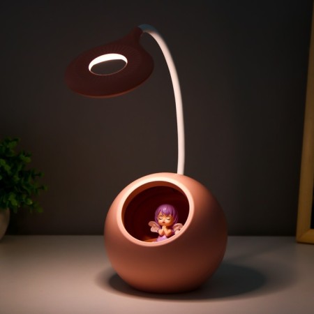 Board lamp with a nightmare "Princess" LED 3000K-6000K 5W USB AKB pink 14x14x44cm Risalux 9413-6