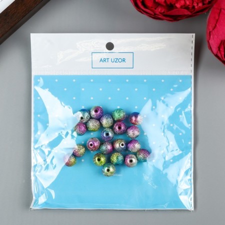 Beads for creativity plastic "rough ball of gasoline color" set 10 grams d = 1 cm-2