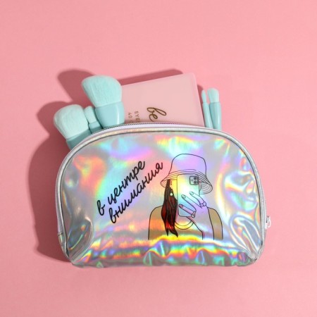 Cosmetic bag-trapping "in the spotlight", holographic PVC, 20 x 13 cm-5