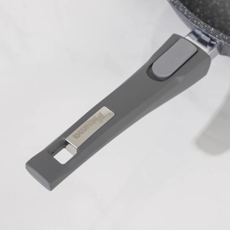 Granite frying pan, d = 28 cm, removable handle, anti-stick coating, gray color-3