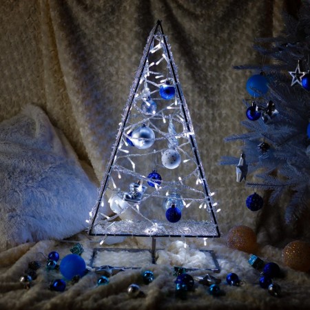 LED figure "silver Christmas tree", 33 × 60 × 20 cm, 15 watts, 220 V
