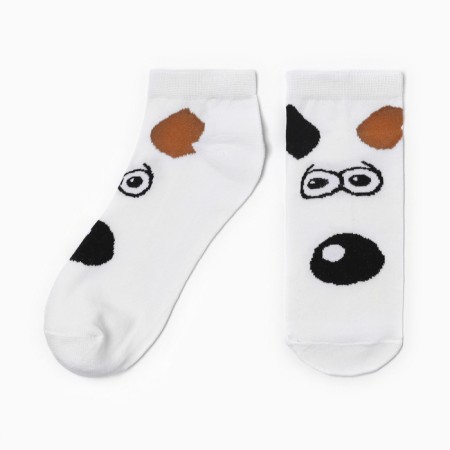 Women's socks "Dog", white color, rr 23