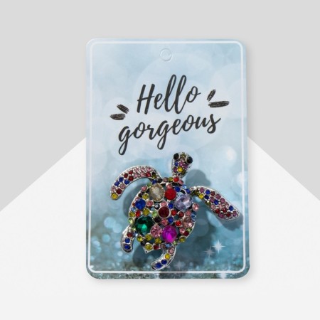 Brooch "Turtle", colored in black silver