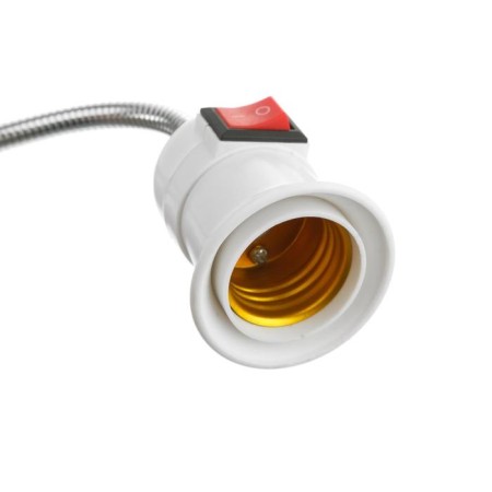 Wall-patron, e27, flexible 200 mm with a switch, white-2