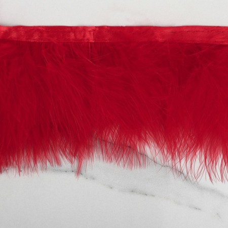 Braid with feathers Marabu, 8-10 cm, 5 ± 0.5 m, red color-2