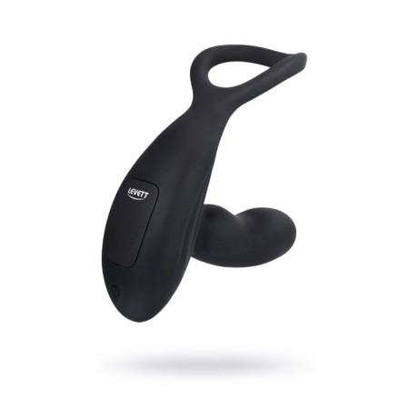Prostate stimulator LEVETT MAUD, silicone, black color, 15 cm