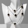 Beads 3 tiers "Circles", black color in gold, 48 cm
