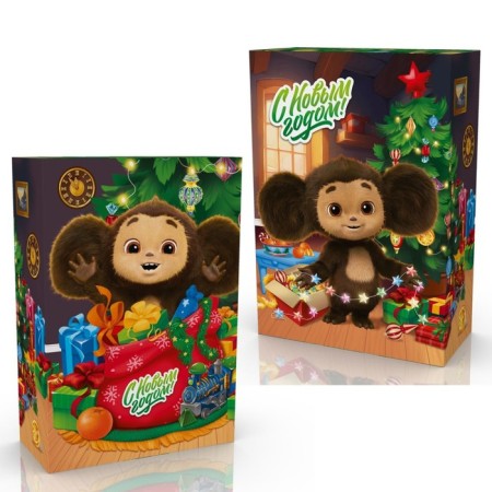 Folding box, 16 x 23 x 7.5 cm "Happy New Year!", Cheburashka-1