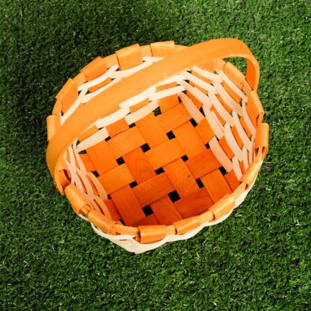 Wicker basket, orange, 16.5 × 9.5 × 20 cm, veneer-2