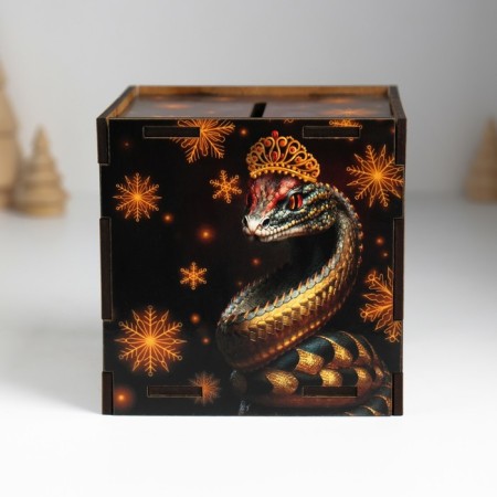 New Year's piggy bank Cube "Snake. Blessing" 10x10x10 cm-1