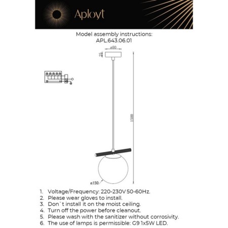 Suspended lamp Penelopa G9-1