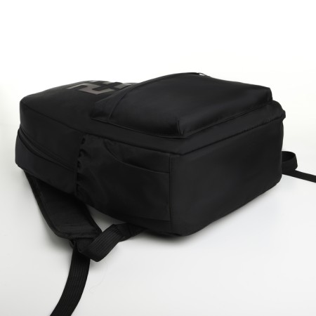 A backpack with a zipper, an outer pocket, the color is black-2