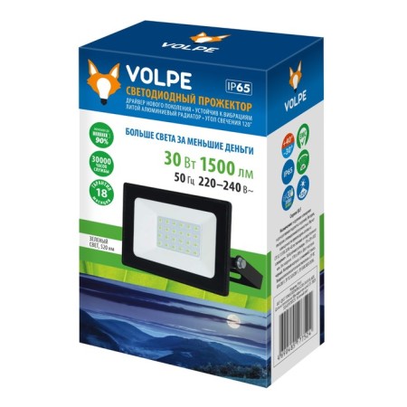 Flight LED Uniel, 30 W, IP65, LED, 1500 lm, 122x75x29 mm, black color-1