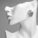Earrings Metal "Chord" Ornament, Square, Color Silver