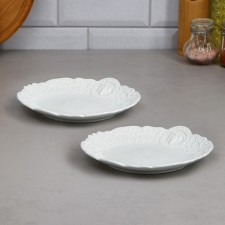 A set of plates of flat Veronica, round, small, porcelain, Iran