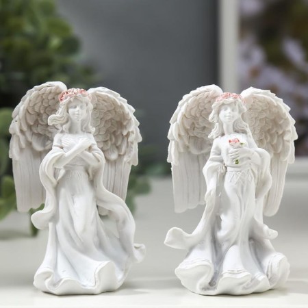 Souvenir Polystone "Angel -girl in a pink wreath - Hope" MIX 5x7.5x4 cm