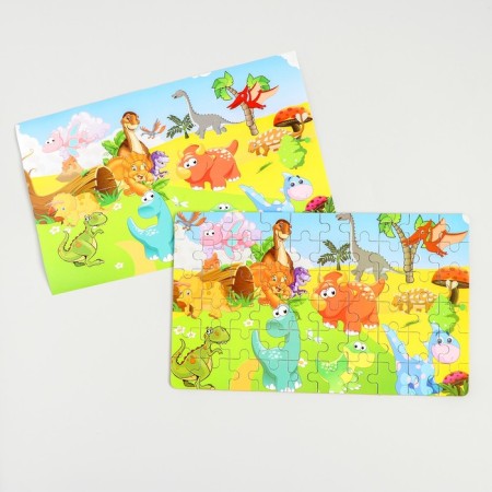 Puzzle according to the numbers "Dinosaurs", 60 pcs., 8x12.5x4 cm-1