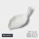Porcelain caviar with a Magistro handle "Liszt", 9.8 × 4.2 cm, white color
