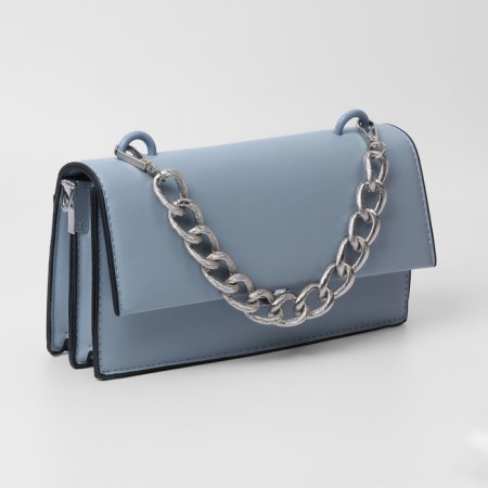 A chain for a bag, with carbines, metal, ribbed, 27 × 20 mm, 30 cm, silver color-2