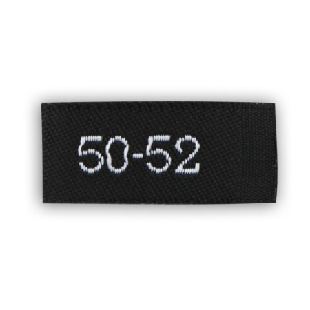 Textile strip "50-52", 5 x 1.1 cm, black color-2