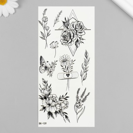 Tattoo on the body black "tenderness" 19x9.5 cm