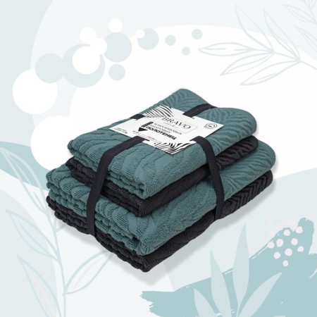 A set of towels "Jacquard", size 50x80 cm - 2 pcs, 70x130 cm - 2 pcs, mint color