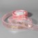 Kapron tape with embossing "with love", 25 mm, 22 ± 1 m, pink/gold color
