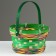 Wicker basket, d18 x 11 x 24 cm, green, bamboo