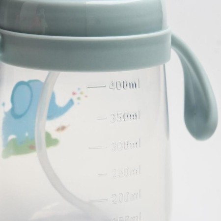 A drinker with a silicone tube and handles, 400 ml., Mix color-3