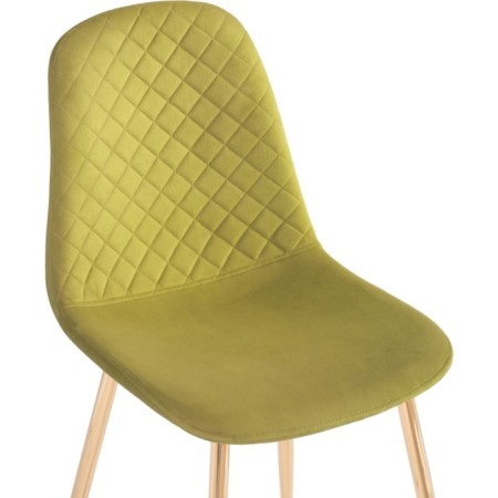 Stol on a metal frame DABL Metal/velor, gold/green 45x51x86 cm-4