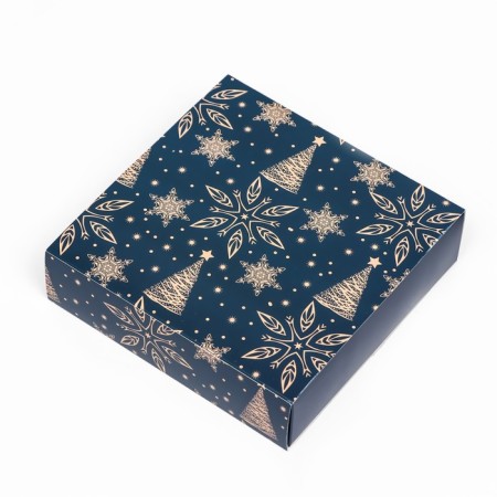 New Year. Box for 9 sweets "Festive magic", 13.7 x 13.7 x 3.5 cm, confectionery packaging-7