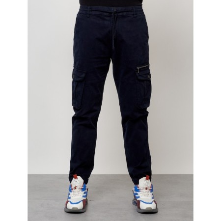 Cargo jeans men, size 54, dark blue color-4