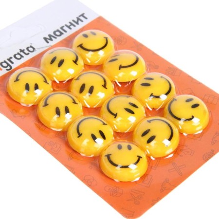 Board magnets, "Smile", D - 2 cm, set 12 pieces, blister, calligrata-1