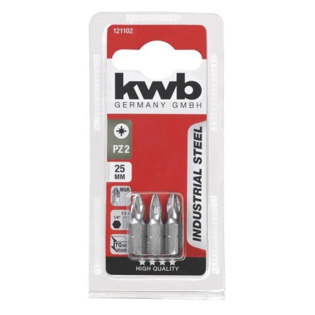 Bit KWB Industry, PZ2, 25 mm, steel TQ60, 3 pcs-1