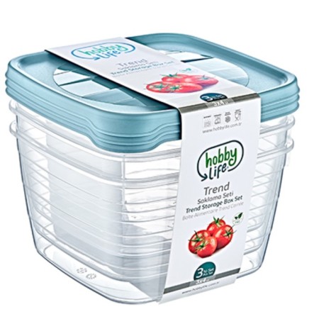 A set of food containers Hobbylife Trend, 4 l, 3 pcs, color mix-1