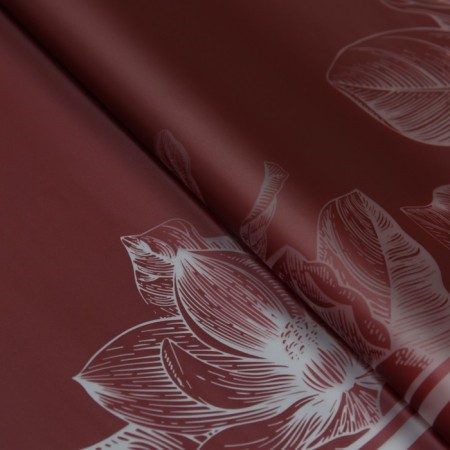 Flower film, "Flowers with a border", wine, 57x57 cm-1