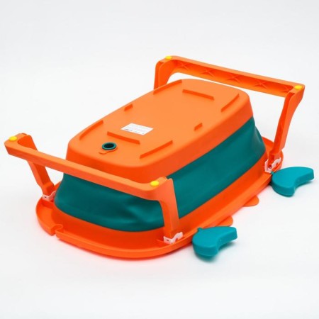 Bath -folding bath with drain, "crab", 67 cm., Biryuza/orange color-5