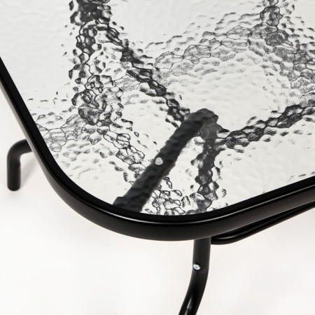 Set of garden furniture: square table and 2 gray chairs-2