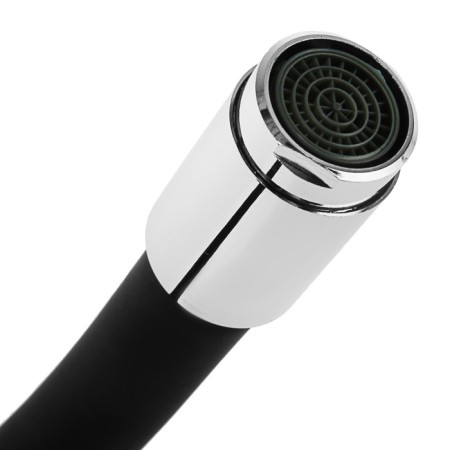 Accoona A9871F kitchen, two -wound, silicone spout, silumin, black/chrome-2