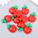 Decor for creativity plastic "Red apple with leaves" set of 10 pcs 3x1.7 cm