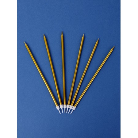 Candles in the cake "High Royce", 6 pcs, gold