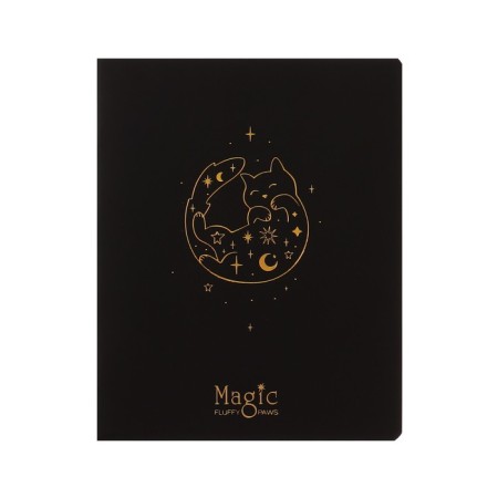 Notebook of 48 sheets in the Meshu Black Cat cage, cover coated cardboard, matte lamination, foil embossing, offset block, mix-5