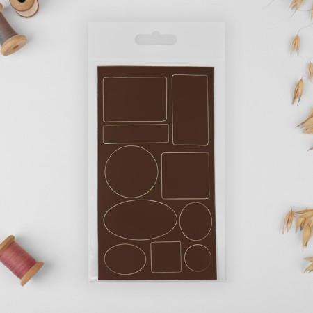 A set of patch for outerwear, adhesive, sheet 10 × 18 cm, 10 pcs, brown color-4