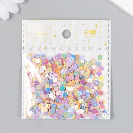 Sequins "flat. Brill of gold. Tender rainbow" set of 10 g D-4 mm-3