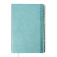 Weekly Datir 2025 Glick Region O leather A5 80l Escalada, BL TIS, KR BL 70 g/m², blue